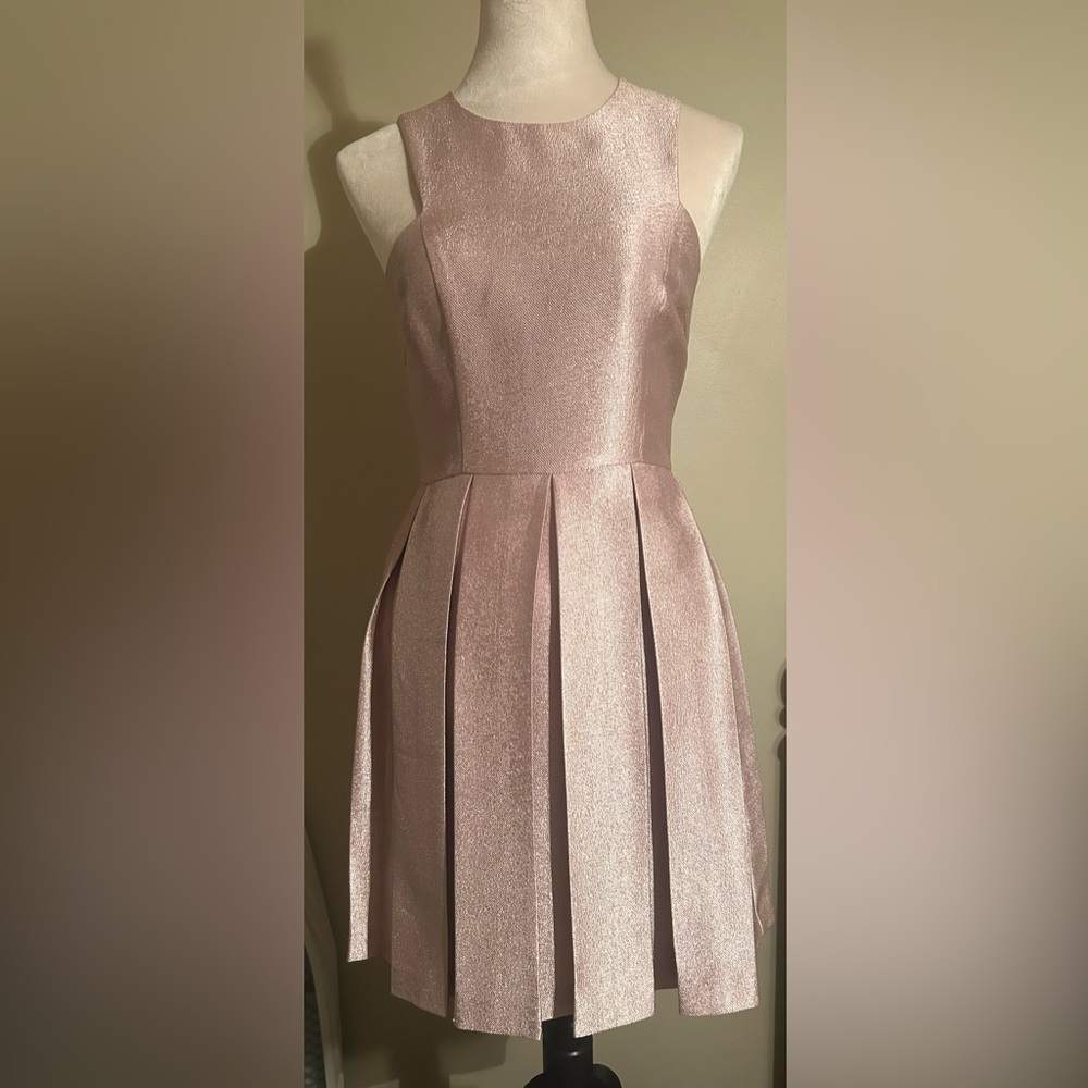Gianni Bini Pink Pleated A-Line Halter Dress
